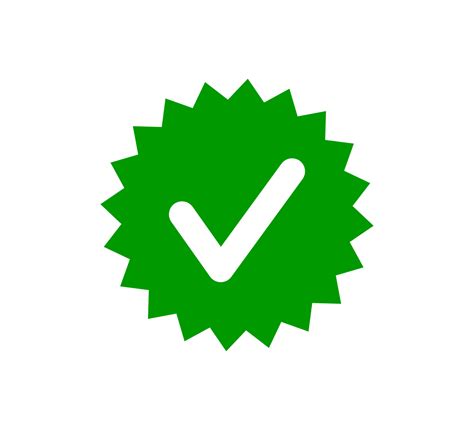 Check Tick Mark On Wavy Edge Green Circle Sticker Star Burst Shape Tag