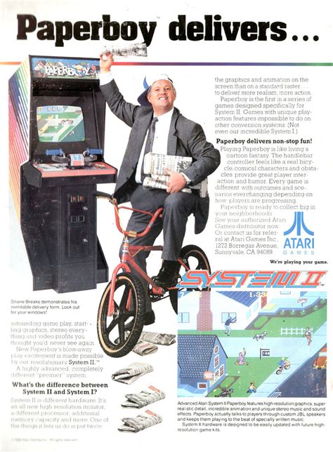 The Arcade Flyer Archive Video Game Flyers Paperboy Atari Games