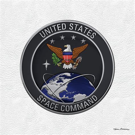 United States Space Command U S S P A C E C O M Emblem Over White