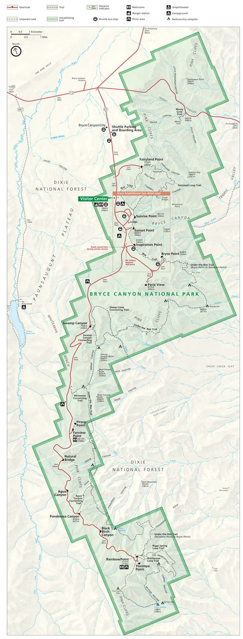 Bryce Canyon National Park Map Alltrips