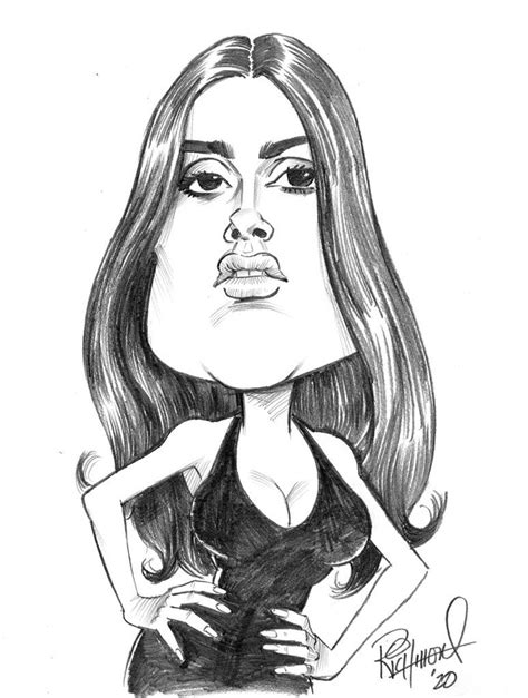 A Caricature Drawing Of A Woman With Her Hands On Her Hips Looking To The Side