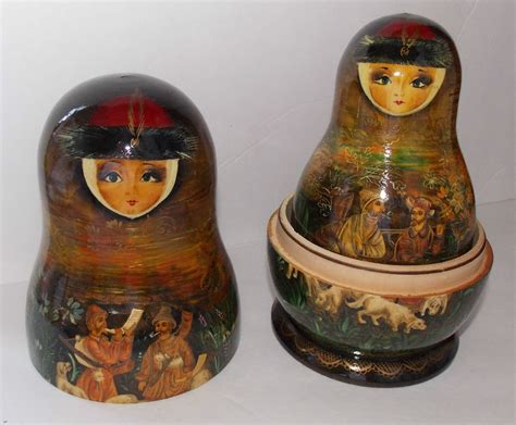 Vintage Russian Matryoshka Nesting Dolls Total 10 Dolls Made In Ussr