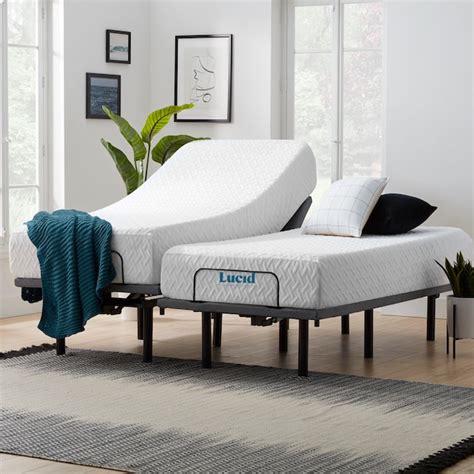 Lucid Comfort Collection Deluxe Adjustable Bed Base With 12 In Firm