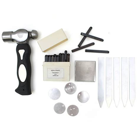 Perfect for metal stamping jewelry, explore stamps of folk symbols, alphabets and numerals, quality marks and more. Kirstie Allsopp Metal Press Monogram Kit | Hobbycraft | Metal stamping, Metal stamping blanks ...