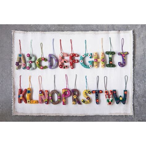 Cco Wool Felt Embroidered Alphabet Letter Ornament In 2021 Felt