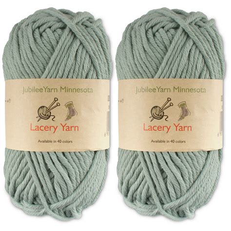 Bulky Weight Lacery Yarn 100g 2 Skeins 100 Cotton Minty Green