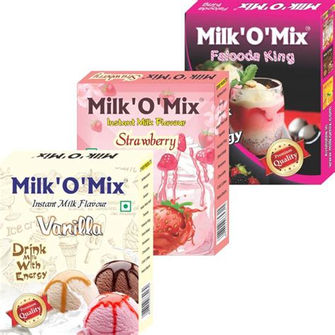 Milkomix Vanilla Strawberry And Falooda Flavored Milk Powder Price