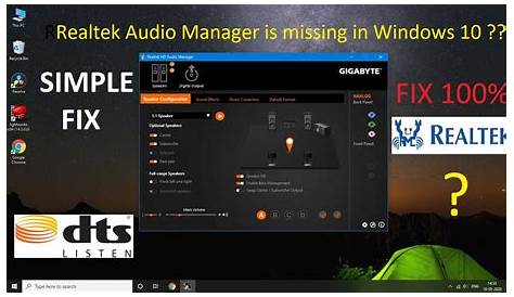 #realtek Fix Realtek HD Audio Manager Missing from Windows 10 || Simple