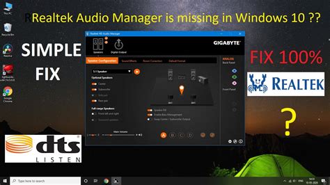 Via drivers for network, wifi and graphics card. #realtek Fix Realtek HD Audio Manager Missing from Windows ...