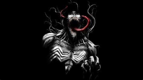 Plano De Fundo Preto Venom Fan Arte Minimal Papel De Parede Para Celular