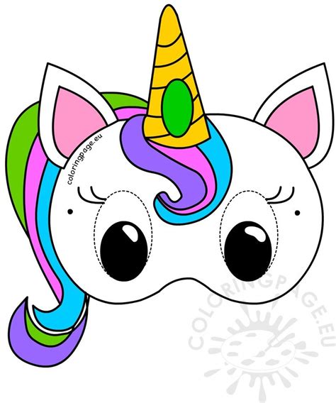 Are there any printable star wars masks for halloween? Child Unicorn colouring mask - Coloring Page