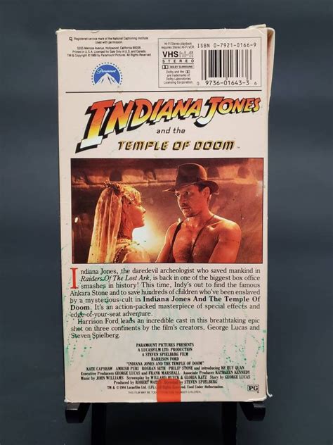 Indiana Jones And The Temple Of Doom Movie VHS VCR Etsy