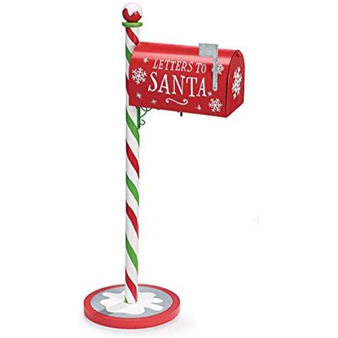 Burton Christmas Letters To Santa Galvanized Tin Mail Box Tall Standing