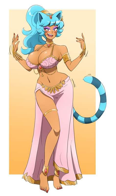 Rule 34 Barefoot Big Ass Blue Hair Breasts Catgirl Cleavage Dancer