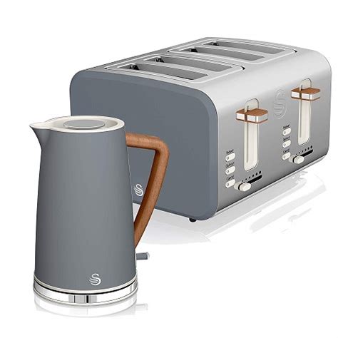 17 L Kettle And 4 Slice Toaster Kettle And Toaster Set Black And Copper