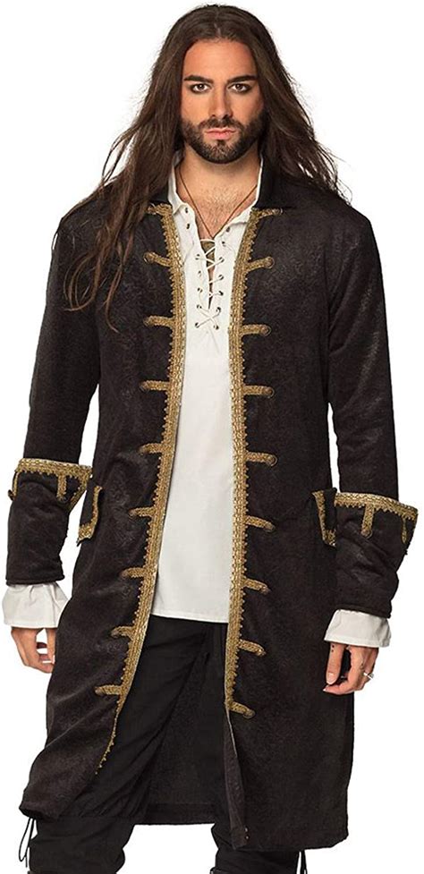 Boland 74177 Pirate Jacket For Men Blackgold Coat For Men