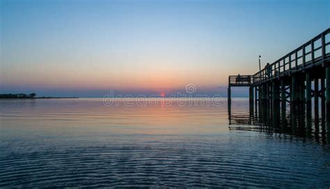 Sunset Over Mobile Bay On The Alabama Gulf Coast Seascape At Daphne