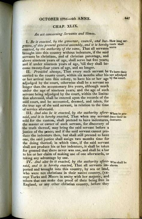 An Act Concerning Servants And Slaves 1705 Encyclopedia Virginia