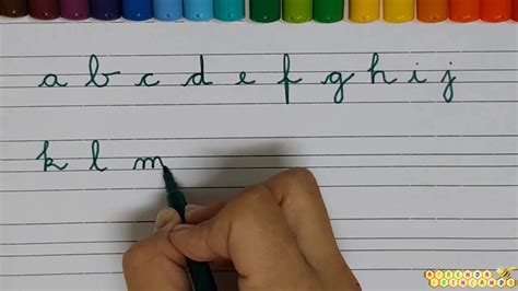 Caligrafia Do Alfabeto Letra De Mão Minúscula Aprenda Brincando