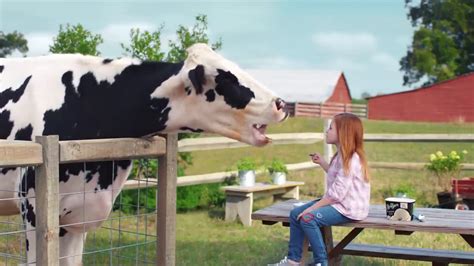 Breyers Girl Talking To A Cow Ad Commercial On Tv