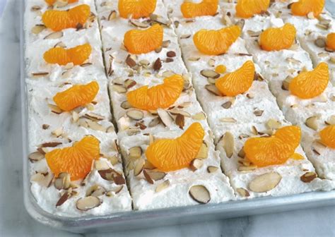 Mandarin Orange Sheet Cake With Whipped Cream Frosting Video Noble Pig