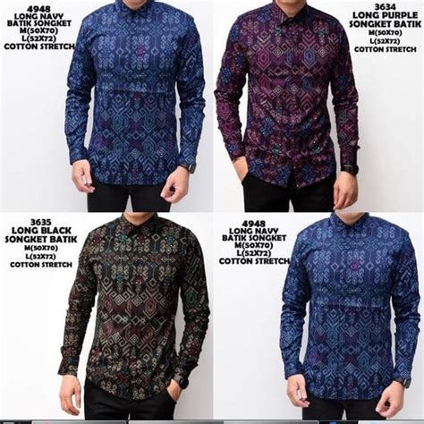 Model baju batik kombinasi untuk pria, wanita, dan couple. Jual kemeja batik songket pria panjang kantor kerja ...