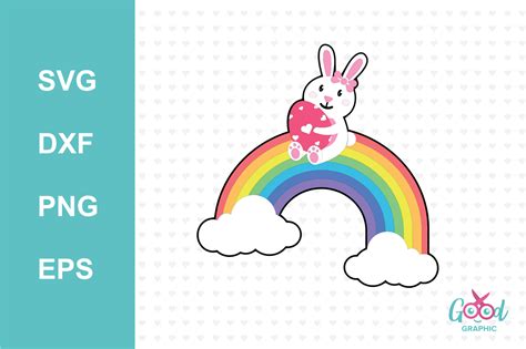 Happy easter with rainbow svg cutting files By Good Graphics