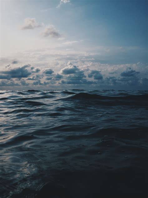 Dark Blue Ocean Waves Under A Cloudy Sky Black Sea K Phone HD Wallpaper