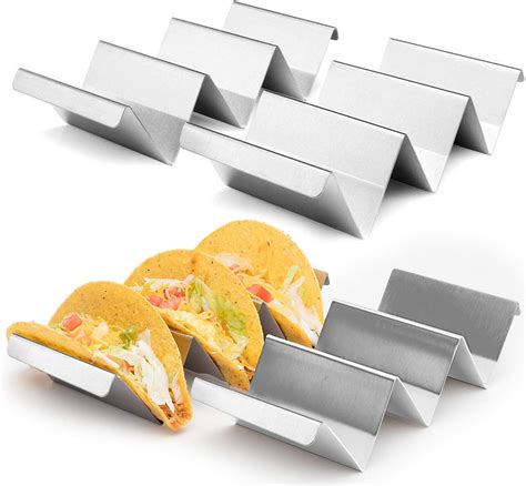 California Home Goods Taco Holders Stainless Steel Set Of 4 Taco