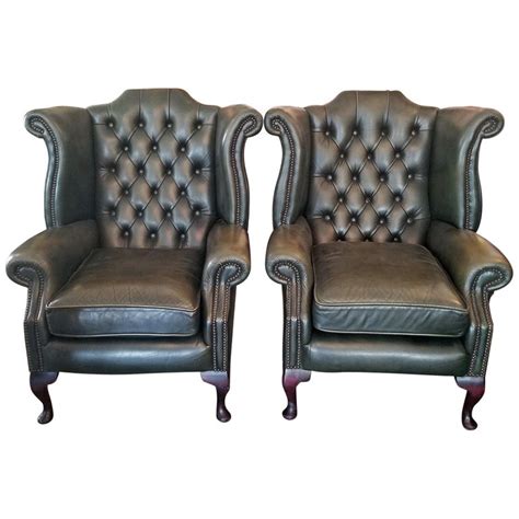 There are 177 wing back arm chair for sale on etsy, and they cost $486.93 on average. Pair of Leather Chesterfield Queen Ann Style Wing Back ...