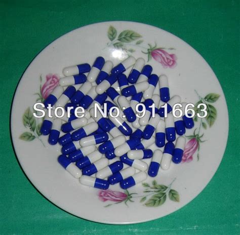 10000pcs 1 Sapphire Bluewhite Empty Gelatin Capsules Sizes 1 Joined