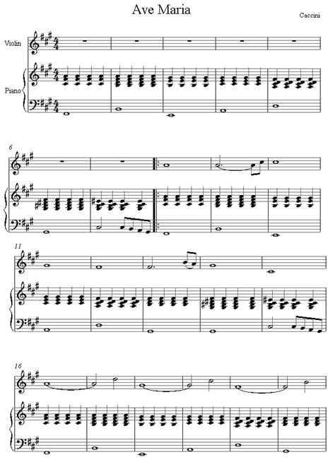 Caccini Ave Maria Sheet Music For Violin