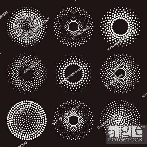 Vector Radial Gradient Halftone Sunburst Circle Shape Stippling Design