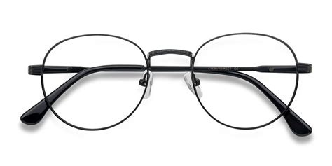 Matte Black Round Prescription Eyeglasses Medium Full Rim Metal Eyewear