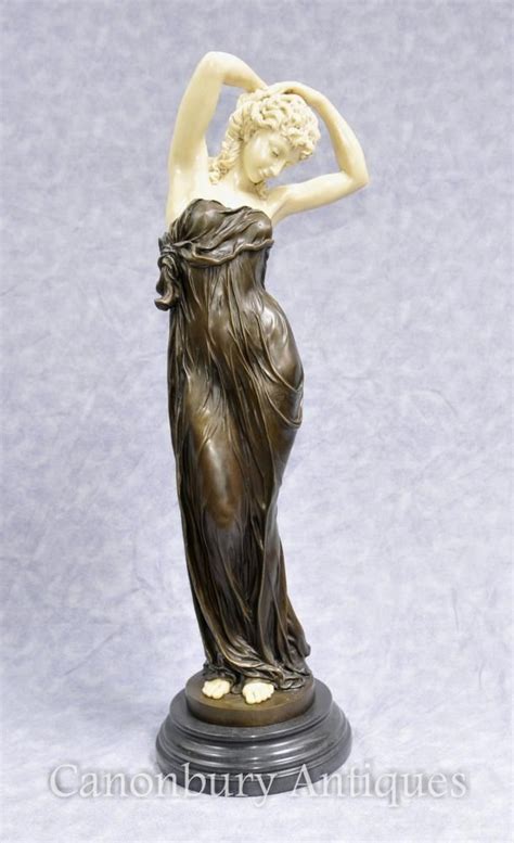 Art Deco Bronze Seductive Women Figurine Statue By Gory Deco Bronzes