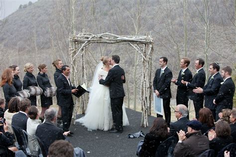 Outdoor Winter Wedding Ceremony