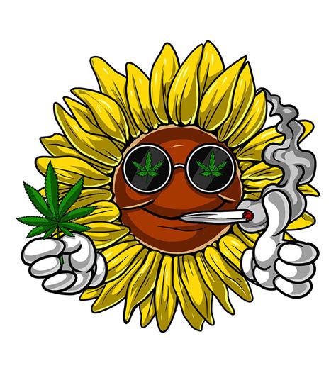 Sunflower Hippie Stoner Digital Art By Nikolay Todorov Fine Art America
