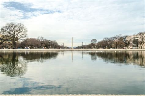 Washington Monument And Lincoln Memorial Reflecting Pool In Washington