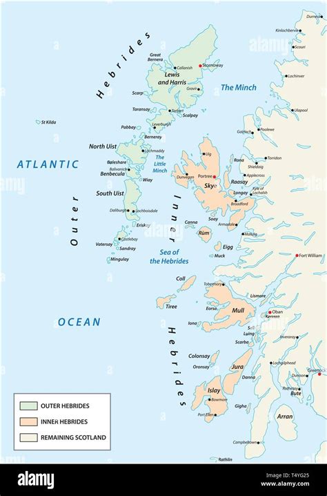Vector Map Of Scottish Archipelago Hebrides At The North West Coast Of