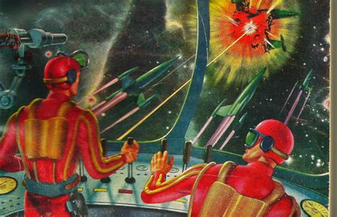 Pulp Sci Fi 1950s Lurid Space Battle Pulp Science Fiction Geek
