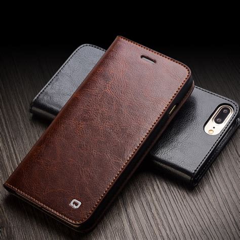 QIALINO 2016 Case For IPhone 7 Genuine Leather Flip Wallet Ultra Thin