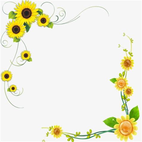Sunflower Png Clipart Borders Decorative Decorative Borders