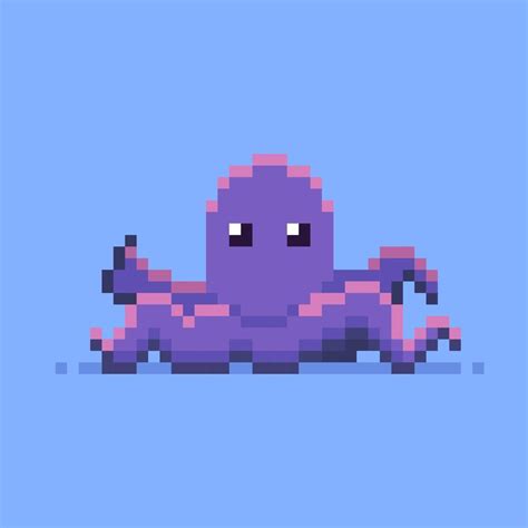 Octopus Character In Pixel Art Style 4829256 Vector Art At Vecteezy