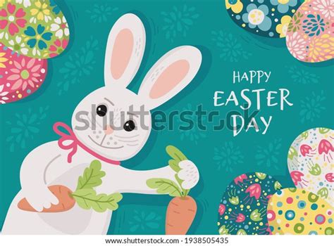 Easter Bunny Carrot Hand Draw Style Stock Vector Royalty Free