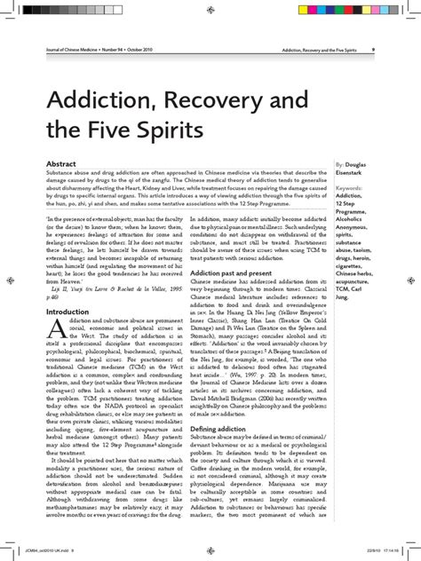 Addiction Recovery And The 5 Spirits Pdf