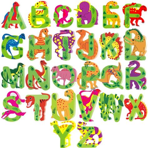 Dinosaur Wooden Alphabet Letters For Children Names On Doors