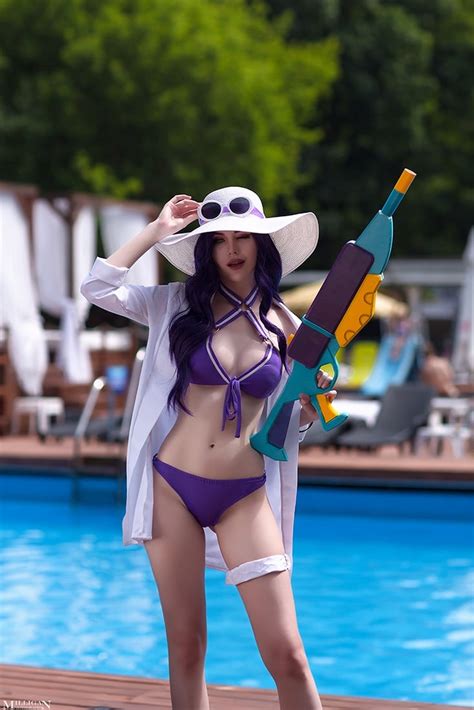 Pool Party Caitlyn From League Of Legends Sexy Cosplay By Vanskor