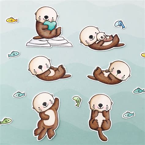Cute Otters Drawing Cute Animal Drawings Kawaii Drawings Cute