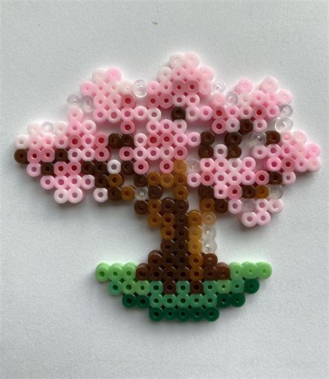 Cherry Blossom Tree Perler Beads Diy Perler Bead Crafts Easy Perler