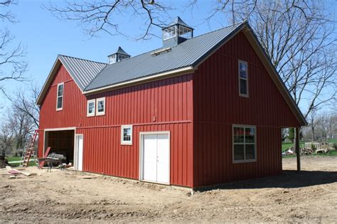 Red Barn Farmhouse Garage And Shed Detroit By Ekocite Architecture